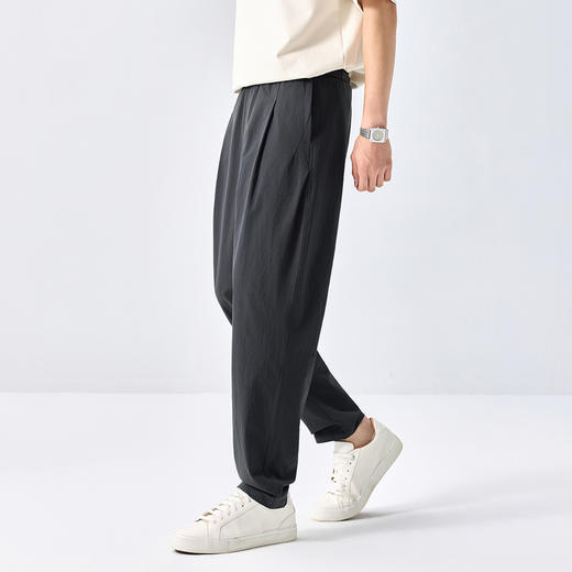 GXG男装25夏季时尚撞色系绳舒适松紧腰吸湿速干男式休闲直筒裤K&C 商品图5