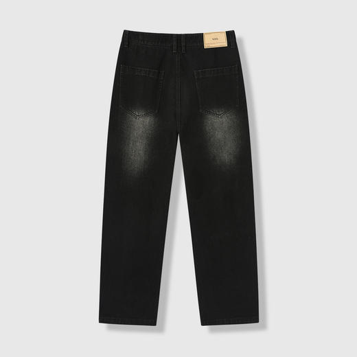 GXG男装25秋季日常通勤简约白色复古水洗直筒休闲男式牛仔长裤K&C 商品图1