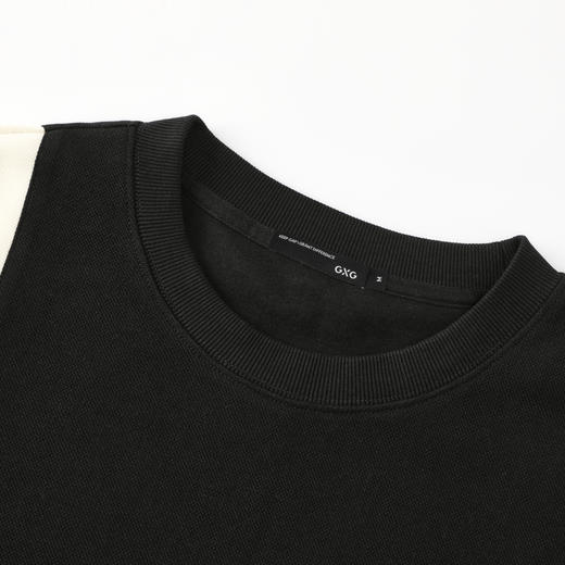 GXG男装25秋季时尚拼接撞色舒适百搭宽松休闲简约圆领男式卫衣K&C 商品图2