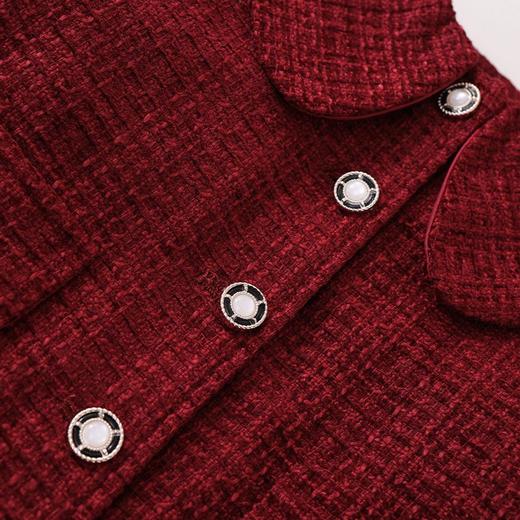 Hania2026年新年 女童套装秋冬季新款儿童生日红色宝宝夹棉毛呢两件套新年服90-140★ 商品图5