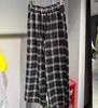 NC松紧腰呢料格子阔腿裤50924（黑）冬季154011560321 商品缩略图1
