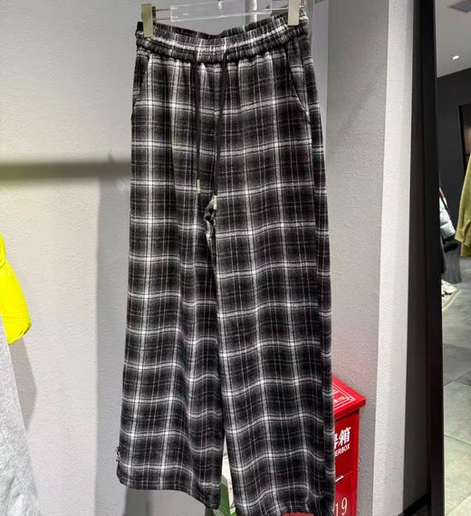 NC松紧腰呢料格子阔腿裤50924（黑）冬季154011560321 商品图1