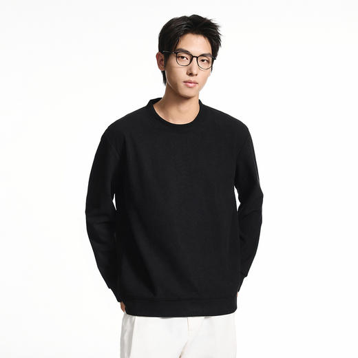 GXG男装【细腻亲肤】秋季时尚简约罗纹肌理圆领男式休闲卫衣K&C 商品图9