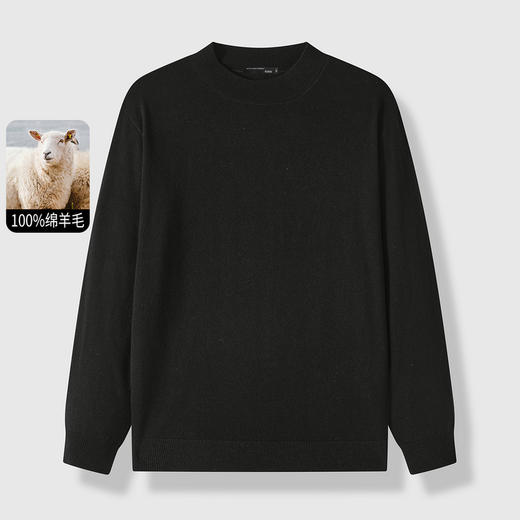 GXG男装【100%绵羊毛】冬季简约保暖圆领羊毛衫男士毛衣针织衫K&C 商品图2