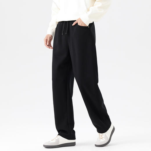 GXG男装25秋季时尚松紧腰系绳舒适亲肤弯刀裤宽松直筒男式休闲裤K&C 商品图4