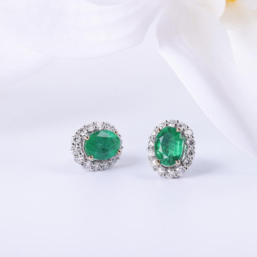 【春光明媚】祖母绿耳钉   CB12503059 商品图4