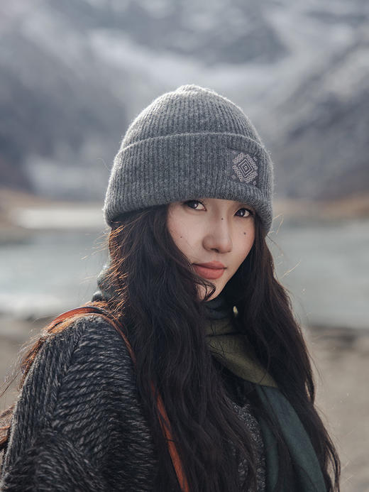 饮水鸟藏地牦牛绒祥瑞纹样帽情侣休闲出游针织保暖双层男女通用 商品图4