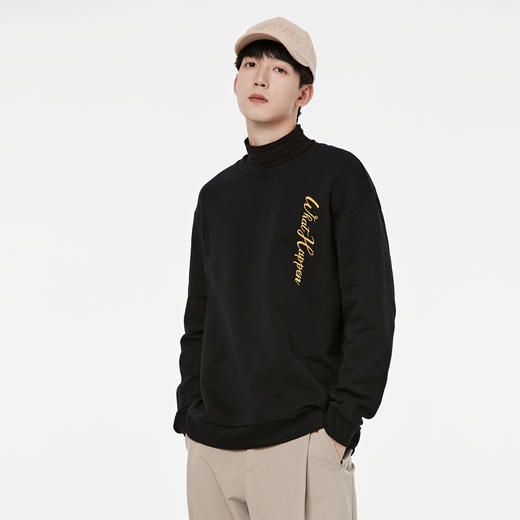 GXG男装【100%棉】秋季简约字母印花男款休闲圆领长袖卫衣K&C 商品图5