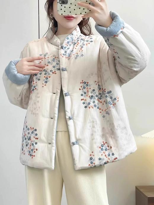 冬日爆款加厚双面穿国风穿搭天花板新中式国风双面穿仙女棉服件 商品图4