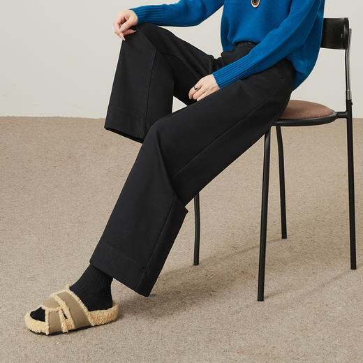 【厚绒-九分阔腿裤】逸阳冬加绒加厚保暖宽松显瘦小个子牛仔裤8344 商品图5