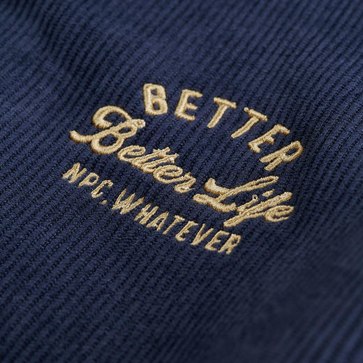 NPC潮牌复古灯芯绒连帽刺绣卫衣半开襟秋冬加绒上衣NP3AST37 商品图2