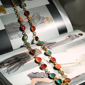 北京仓｜Goossens Paris-RAINBOW CABOCHONS-彩虹色 岩石水晶 长项链［法国设计师］