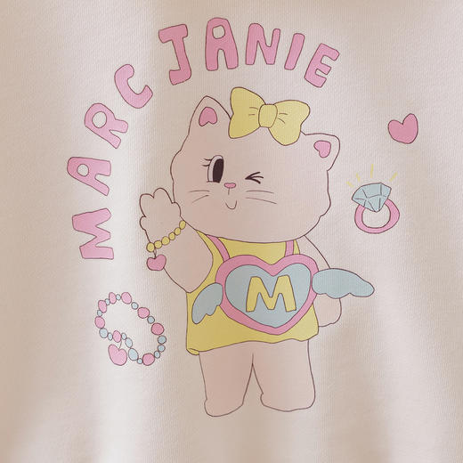 马克珍妮甜趣猫咪女童花边领卫衣宝宝套头衫2026年春装新款560075 商品图3