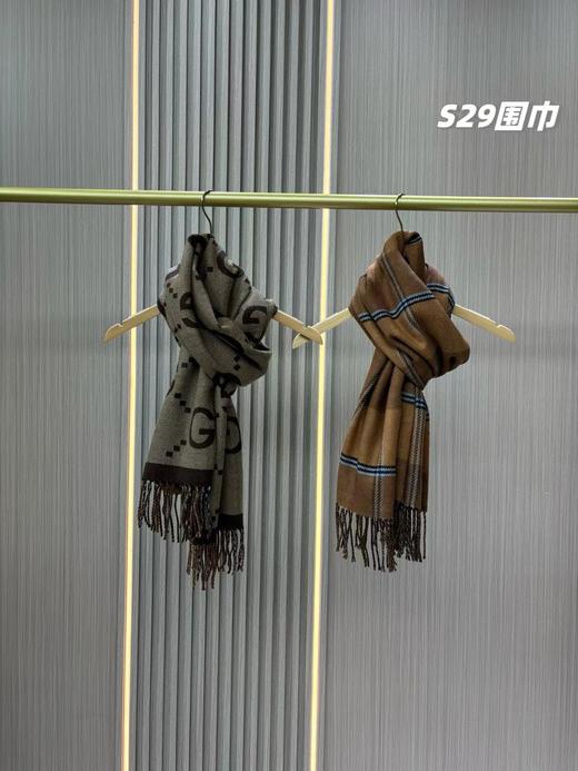 D121584情侣款可双面佩戴舒适亲肤双面羊绒围巾 商品图2