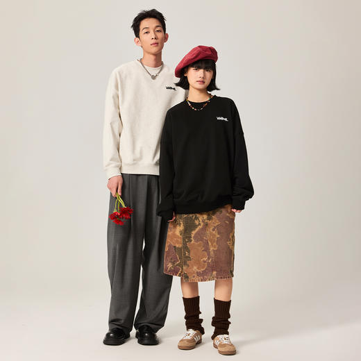 NPC潮牌重磅430g古文贴布印花卫衣男国风古韵新款休闲NP47ST23 商品图1