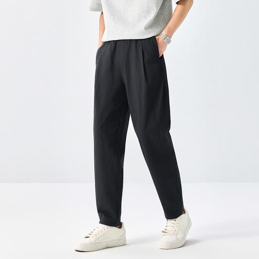 GXG男装25夏季时尚撞色系绳舒适松紧腰吸湿速干男式休闲直筒裤K&C 商品图1