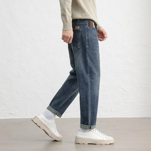 GXG男装25秋季日常通勤亲肤牛仔裤潮流休闲简约百搭男式锥形裤K&C 商品图4
