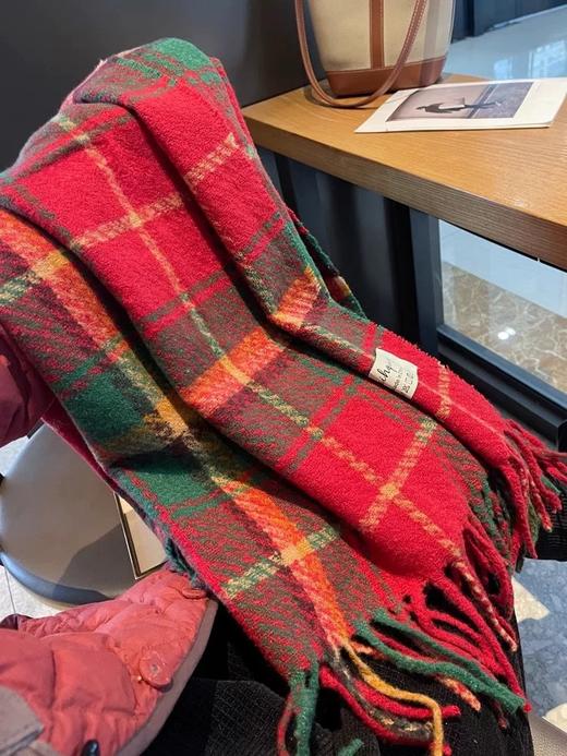 【YW】无忧购“礼物季”高级感新年圣诞复古格子流苏围巾女韩版秋冬保暖氛围感软糯披肩围脖W8416（截单后3-5天发货) 商品图2