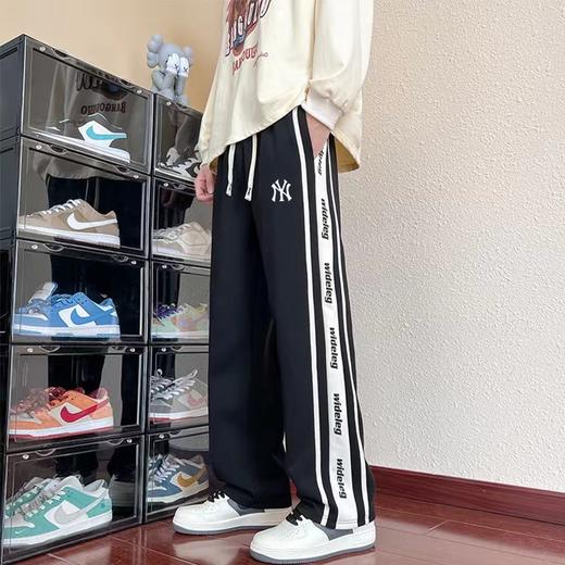 D121572简约百搭织带拼接休闲卫裤男女同款 商品图0