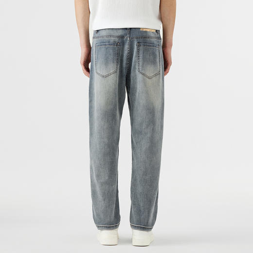 GXG男装25夏季复古水洗宽松休闲凉感舒适百搭直筒男式牛仔裤K&C 商品图3