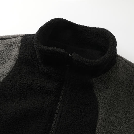 GXG男装25冬季时尚潮流撞色拼接保暖防风羊羔绒立领男式休闲夹克K&C 商品图2