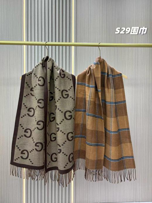 D121584情侣款可双面佩戴舒适亲肤双面羊绒围巾 商品图0