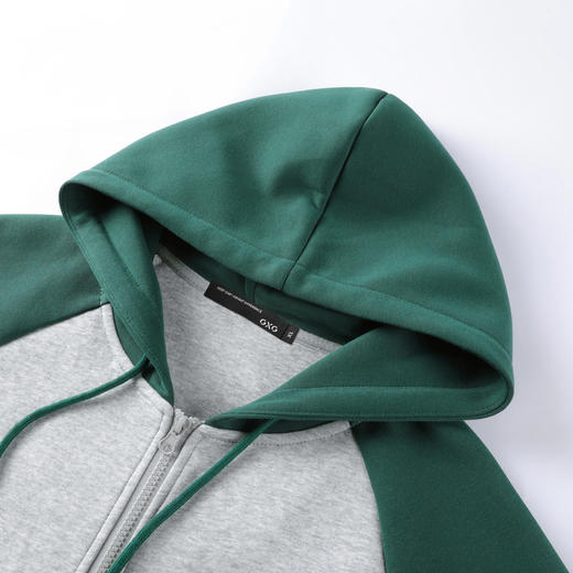 GXG男装秋季时尚潮流撞色休闲上衣男式宽松运动连帽开衫卫衣K&C 商品图12