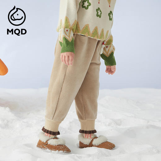 【秒】【MQD】女小童冬季甜美可爱木耳边休闲针织长裤 商品图2