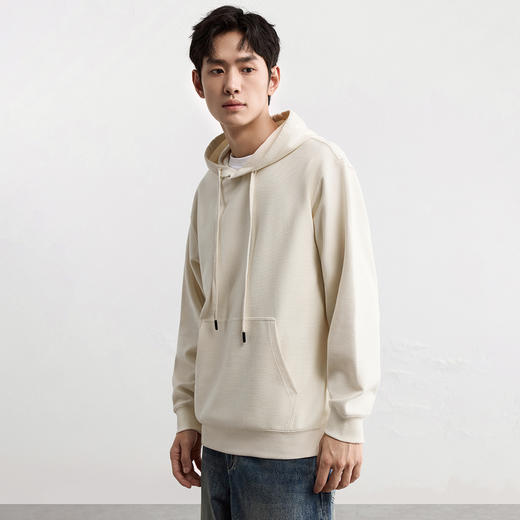 GXG男装25秋季时尚抽绳运动休闲纯色简约日常通勤男式连帽卫衣K&C 商品图1