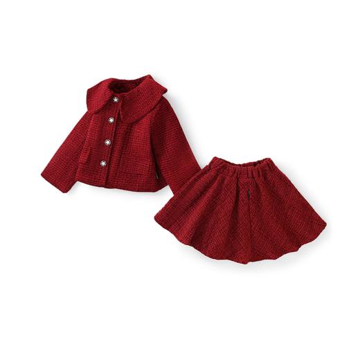 Hania2026年新年 女童套装秋冬季新款儿童生日红色宝宝夹棉毛呢两件套新年服90-140★ 商品图6