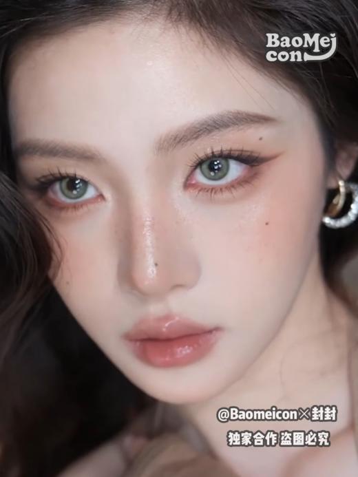 BAOMEICON·年抛  亚裔奶绿  14.2 橄榄皮显白天菜！雾面哑光虹膜绿！微光感的超绝氛围感！韩产0-800度<一副两片> 商品图3