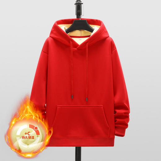 GXG男装【加绒保暖】冬季时尚潮流抽绳宽松休闲男式连帽卫衣K&C 商品图3