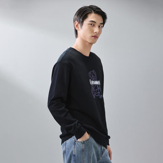 GXG男装【像素熊】25春季卡通图案情侣款舒适纯棉休闲圆领卫衣K&C 商品图2