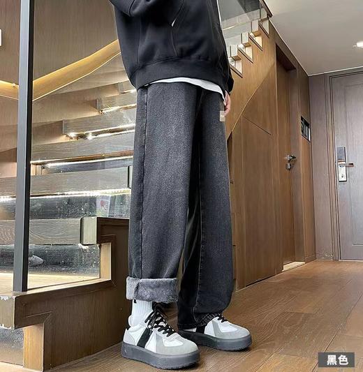 D121577加绒加厚水洗冬季新款柔软舒适牛仔裤 商品图3