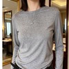 圆领打底T恤衫女韩系基础款显瘦羊绒天丝羊毛打底长袖上衣打底衫 商品缩略图1