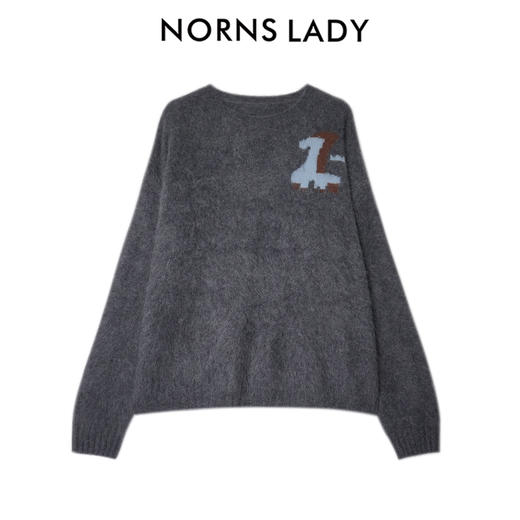 NORNS LADY诺恩 秋冬新款羊毛毛针织衫圆领复古毛衣 H25SK09900 商品图2