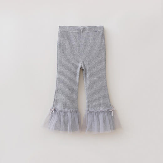 马克珍妮甜美网纱女童弹力喇叭裤 宝宝裤子2026年春装新款560085 商品图2