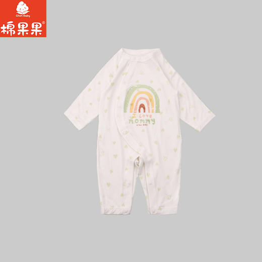 棉果果春季新品男宝女宝卡通彩虹柔软舒适莫代尔偏襟连体衣M101720426004 商品图1