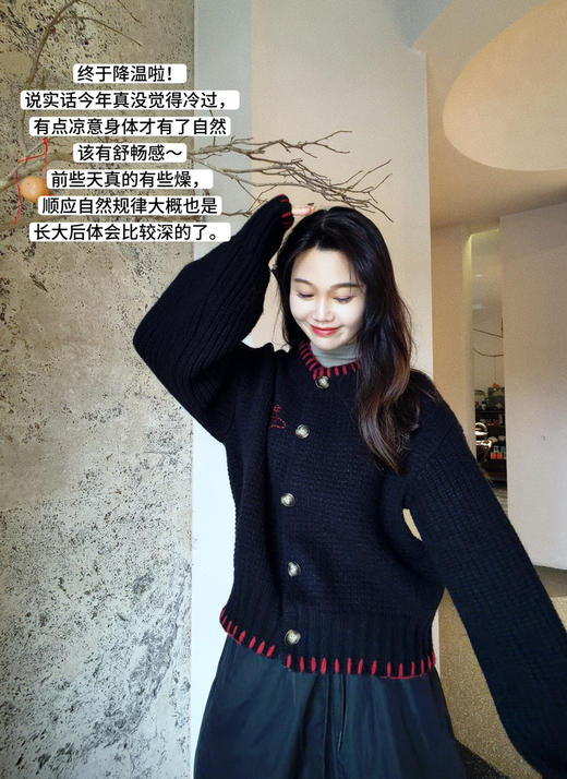 西太后 25 新款・棉纱线针织开衫 + 围巾套装 商品图1