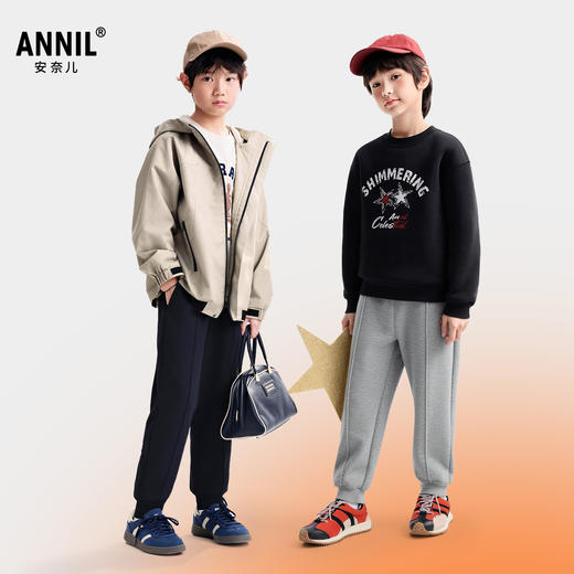 【加绒🔥】男女童针织长裤冬季新款安奈儿童装EM546567 商品图1