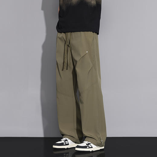 GXG男装2025春季弹力抽绳设计户外运动百搭宽松直筒休闲长裤K&C 商品图7