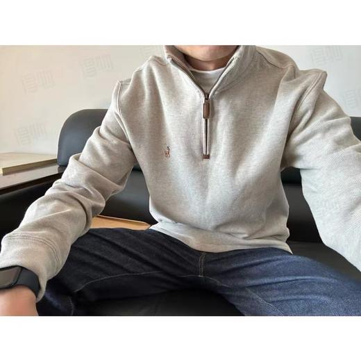 D121550彩标小马刺绣纯色半拉链针织卫衣男女同款 商品图6