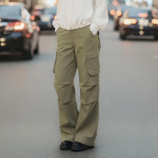 谜底直筒休闲裤长裤2026春季新品工装风百搭帅气裤子女265MK5024 商品图1