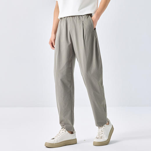 GXG男装25夏季时尚撞色系绳舒适松紧腰吸湿速干男式休闲直筒裤K&C 商品图10