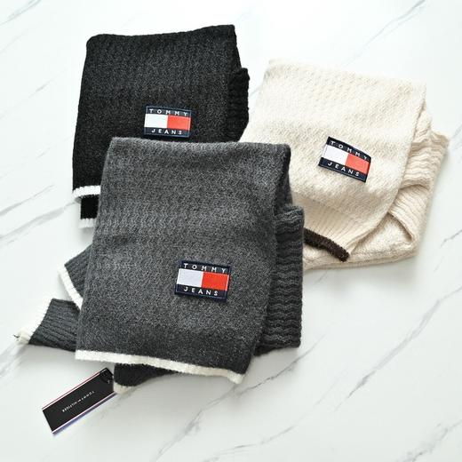 汤米25秋冬情侣款👫贴布刺绣时尚加绒加厚圆领毛衣 商品图1