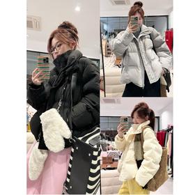 25AW上新 蕾蕾同款【果冻羽绒！】冬季假两件可立领保暖面包羽绒服外套