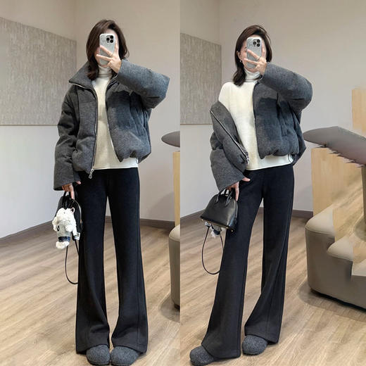 BeauMuse山羊绒蚕丝微喇休闲裤 商品图4