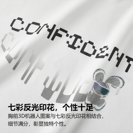 GXG男装【100%棉】25秋季卡通兔子印花简约百搭情侣款圆领卫衣K&C 商品图2