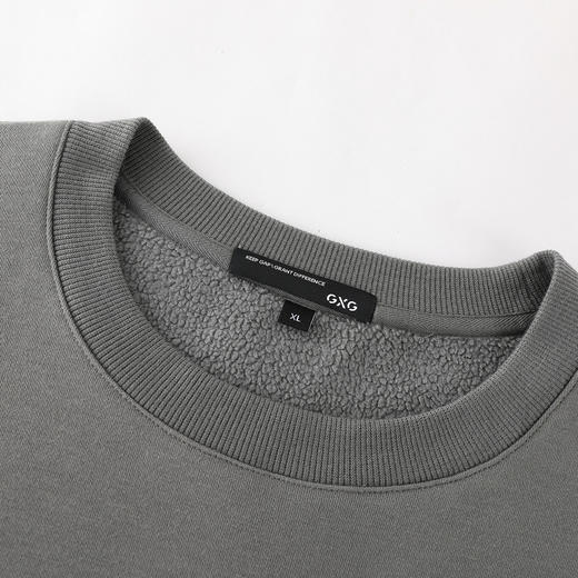 GXG男装冬季潮流时尚图案印花男士加绒保暖圆领卫衣K&C 商品图7