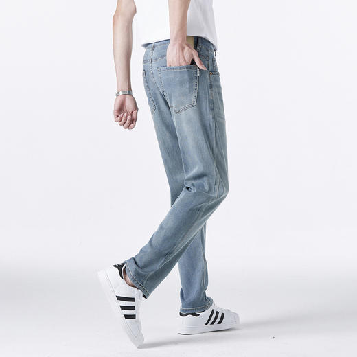 GXG男装【莱赛尔】25夏季简约直筒舒适透气冰氧吧男式直筒牛仔裤K&C 商品图3